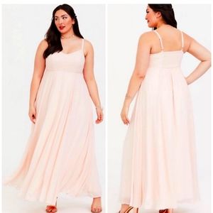 Torrid Pink chiffon beaded maxi